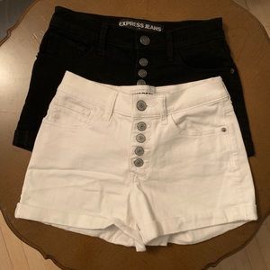 Black and white express jean shorts bundle!